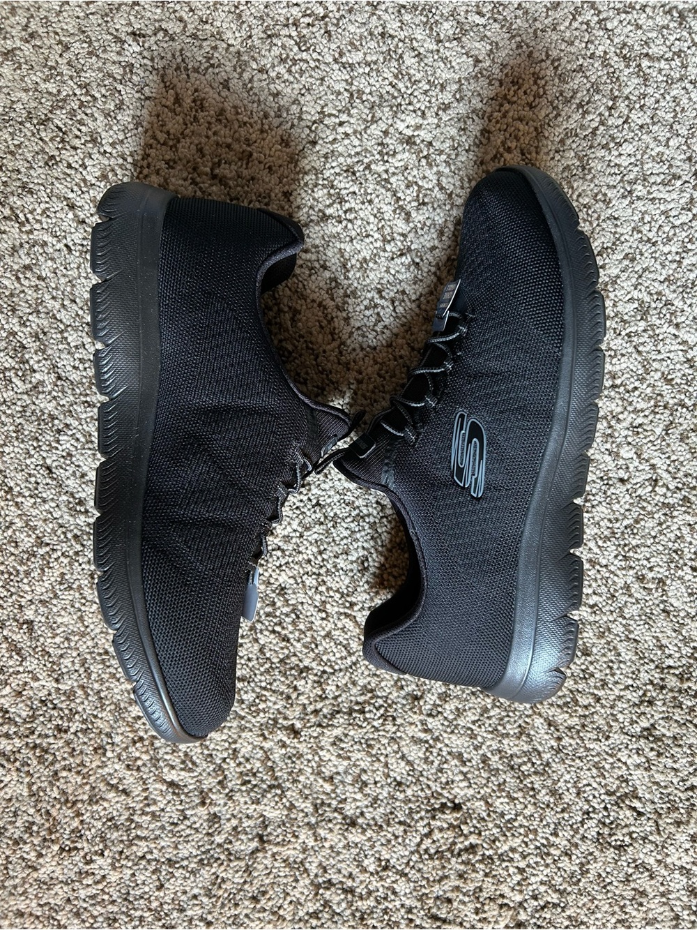 Skechers Summits black slip on sneakers with bungee stretch laces women 10 wide - Picture 4 of 6